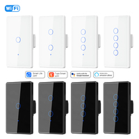 Milfra110 220v pas de fil neutre/neutre 1/2/3/4Gang Tuya WiFi interrupteur d'éclairage mur électrique interrupteur à écran tactile intelligent fonctionne avec tuya