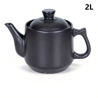 Pot en céramique noir de 2 L pour médecine chinoise, couvercle en céramique, glaçure de qualité alimentaire, résistant à la chaleur, compatible induction et gaz, passe au lave-vaisselle