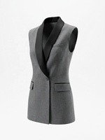 Gilet Blazer Sans Manches à Col Rabattu pour Femme, Style Décontracté et Professionnel, Idéal pour le Bureau et les Tenues de Travail