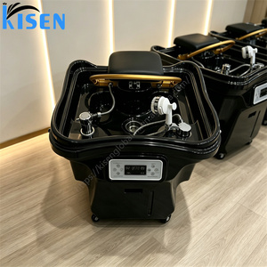 Nouvelle conception de bac à shampoing portable KISEN, machine à shampoing de style japonais pour spa capillaire avec 2 réservoirs d'eau et un coussin de soutien. - Product Image 5