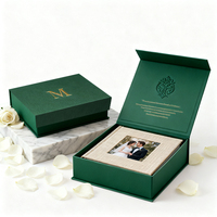 Boîte à souvenirs en carton de luxe avec fente USB, boîte à photos pour bébé, album photo familial, boîte cadeau avec fermeture magnétique