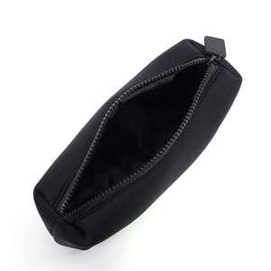 Custom LogoSize Design Black Neoprene Zip Cosmetic Makeup Make up Skincare Beauty Essentials Storage Bag with Silicone Puller - Product Image 4