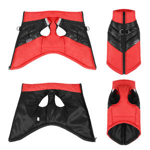 Patchwork Couleur Rembourré Chiot Grand Moyen Hiver Chaud Chien <span class=keywords><strong>Vêtements</strong></span> Manteau Imperméable Chien Gilet Veste avec Anneau D - Product Image 2