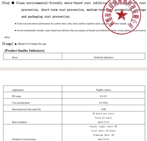 Yeni çin yanmaz suda çözünür sıvı kimyasal su bazlı pas geçirmez yağ kalıp Metal pas inhibitörü Anti pas yağ - Product Image 3