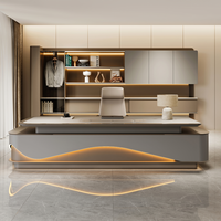 Meubles de luxe pour bureau, bureau de PDG, bureau en bois, meubles design en bois, table de direction en MDF