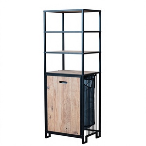 Armoire de rangement en métal moderne, portable et durable avec 4 étagères et un tiroir à serviettes pour la salle de bain - Product Image 1