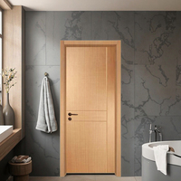 Porte creuse moderne en MDF avec placage WPC PVC, âme en mousse, étanche et ignifuge pour chambre, villa, hôtel, appartement, hôpital