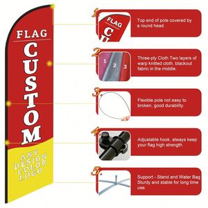 Drapeau de plage personnalisé le plus vendu pour la publicité intérieure et extérieure, impression simple ou double face, drapeaux et bannières promotionnels - Product Image 2