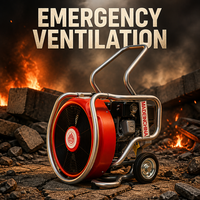 Ventilateur de ventilation portable à poussée manuelle avec logo personnalisé, alimenté à l'essence, grand débit d'air, pour les travaux d'urgence en cas d'incendie