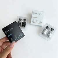 Boîte d'emballage personnalisée pour flacons, logo personnalisé, holographique, laser, brillant/mat, laminé, gaufrage UV, pliable, ensemble de 2 flacons de 3 ml/10 ml