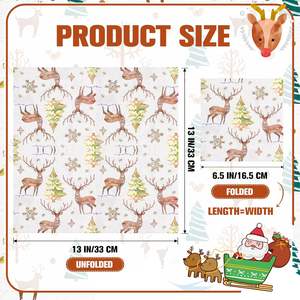 Serviettes <span class=keywords><strong>De</strong></span> Noël Jetables 20 Pcs Hiver Flocon <span class=keywords><strong>De</strong></span> Neige Table Serviettes En <span class=keywords><strong>Papier</strong></span> 6.5 "x 6.5" 2 Plis Arbre <span class=keywords><strong>De</strong></span> Noël Renne Décorations - Product Image 5