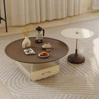 Mesa de Centro de Acrílico para Café y Té, Estilo Medieval Moderno, Simple, Pequeña, para Sala de Estar, Combinación de Mesa de Té para el Hogar