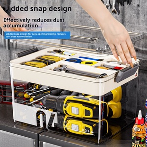 Hộp đựng bằng nhựa hai ngăn di động trong suốt hộp đựng đồ gia dụng trong suốt phần cứng đa năng hình chữ nhật - Product Image 6