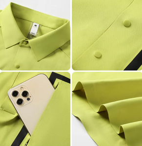 <span class=keywords><strong>Polo</strong></span> de manga corta de seda helada para hombre, Camiseta deportiva de negocios, camiseta de verano de secado rápido sin costuras, cuello de seda Vertical para correr - Product Image 6