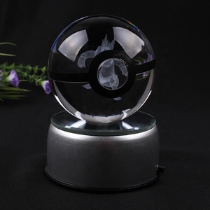 Boule en cristal K9 sculptée et gravée au laser avec base lumineuse USB pour cadeau de Noël - Product Image 3