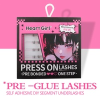 Cils en grappe pré-collés DIY, pas besoin de colle, à presser, sous-cils, faux cils inférieurs