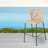 de hauteur de comptoir de balcon de jardin moderne français meubles tabourets de bar en aluminium de corde de patio extérieur