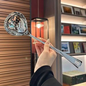 Louche à soupe à long manche en acier inoxydable 304, cuillère écumoire pour fondue, passoire tendance pour cuisine domestique et restaurant - Product Image 2