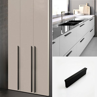 Moderne 1000MM Longueur Mat Noir Or Aluminium Armoire Tiroir Porte Poignées Armoire Porte Poignée Cuisine Commode Chambre Extérieur