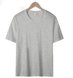 Ropa de calle personalizada de verano para hombre, 100% algodón, cuello redondo, manga corta, color sólido, camiseta ajustada - Product Image 3