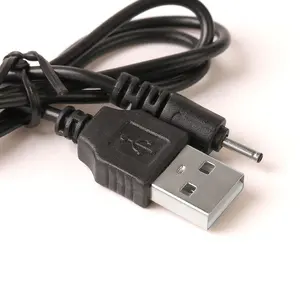 Cabo conector de potência, cabo de conector preto usb 2.0 de 70cm para 2.0*0.6mm 5v dc