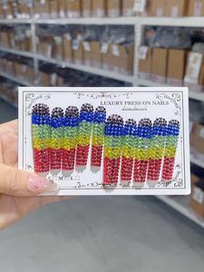 Set di Unghie Finte Extra Lunghe a Stiletto con Tema <span class=keywords><strong>Pianeta</strong></span> Gotico, Unghie Finte con Colla per Feste a Tema e Cosplay, Copertura Completa - Product Image 5