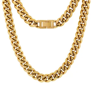 KRKC Bán Buôn 10 Mét 22 Inch 18K Vàng Mạ Men Thép Không Gỉ Chain Necklace Curb Vàng Thép Không Gỉ Trang Sức