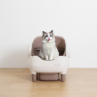 MINI-B0 Bac à litière pour chat automatique ouvert, autonettoyant, 76L, toilette intelligente pour chat, ABS, anti-pincement, facile à nettoyer, pour grands chats
