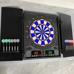 MDF cabinet electronic dartboard having mature technology and craft with soft tip darts