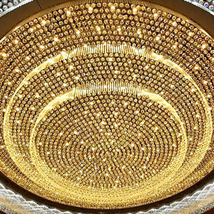 Tùy chỉnh sang trọng hiện đại Vàng Vòng Đèn chùm pha lê cho khách sạn trong nhà trang trí cho biệt thự sử dụng - Product Image 3