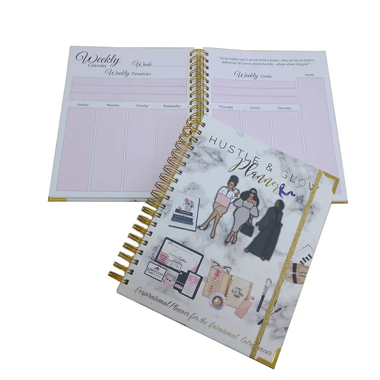 Anpassen Luxus Gold Spiral Tagebuch Wöchentlicher Ziel planer Budget Binder Planer Business Planner Drucken