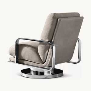 Sassanid 21st-Century Rebirth Design Luxury Living Room Milo Silla giratoria de cuero - Product Image 4