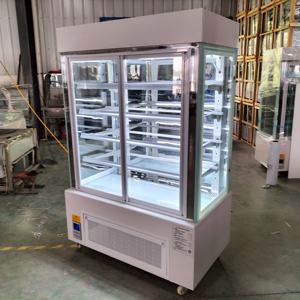 Equipo de postre de panadería comercial Luz LED de una sola temperatura Escaparate de exhibición de pastel <span class=keywords><strong>vertical</strong></span> con caja de pastel de enfriador de aire - Product Image 4