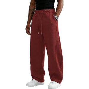 Pantalon de jogging ample pour homme 100 % coton, taille élastique avec cordon de serrage, poches latérales, respirant et infroissable - Product Image 4