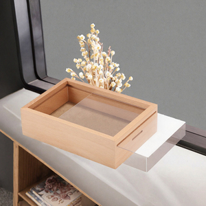 Boîte à monnaie en bois rectangulaire avec étagère amovible, respectueuse de l'environnement, sans serrure - Product Image 2