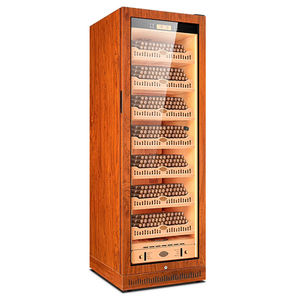 Humidor à cigares électrique et à gaz en acier inoxydable avec affichage numérique, revêtement en cèdre, refroidissement par air, anti-buée automatique et porte vitrée, écologique - Product Image 2