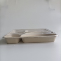 Bagasse – assiettes blanches à 4 compartiments, divisées à quatre compartiments, assiettes de Restaurant, assiettes de compartiment cassables