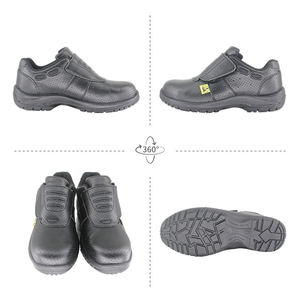 Chaussures de sécurité <span class=keywords><strong>SAIAN</strong></span>&OEM certifiées CE, antistatiques, noires, à tige haute, en cuir de vachette double couche, avec embout en acier, semelle intermédiaire en acier et semelle extérieure en caoutchouc - Product Image 2