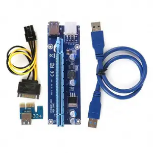 SeekEC VER 006c PCI-E 1X TO 16X USB 3.0 Wire Square PCI card riser 6 pin