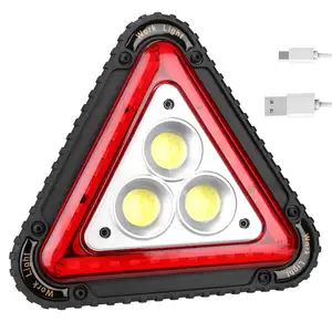 Driehoek Verkeer Waarschuwing Licht Draagbare LED Werken Light Car Red Hazard Waarschuwingslampje USB Oplaadbare Opvouwbare 4 Modi