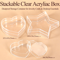 WEISHENG Vente en gros de pendentifs en plastique remplissables DIY en forme de cœur et d'étoile, boîte transparente en acrylique pour bonbons et chocolats