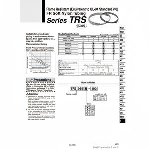 TRS1208W-20วัสดุกันไฟนิวเมติกส์จากท่อไนล่อนแบบนิ่มทนต่อการติดไฟวัสดุกันไฟ - Product Image 1