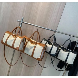 Échantillon Gratuit En Stock Sac à Main Vintage pour Femme Sac de Voyage Décontracté Sac de Sport Grande Capacité Contraste de Couleurs Sac de Voyage pour Vêtements - Product Image 4