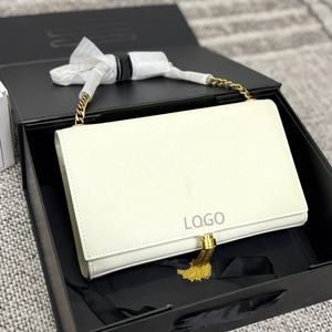 新款奢华女式真皮手提包，时尚包，带字母装饰，涤纶内衬，四季通用手提包 - Product Image 1