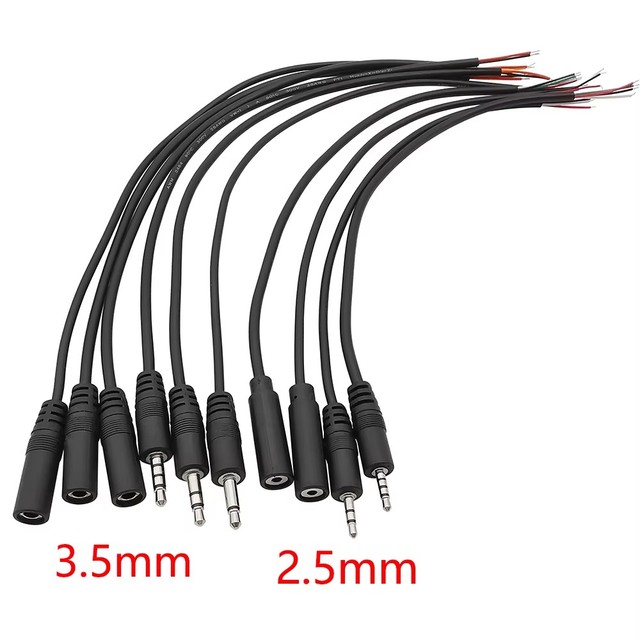 2.5mm 3.5mm Mono Stereo Audio Cable Male Female Plug Jack Connector 2/3/4Pin Extension Wire DIY Earphone Mic Repair Cable