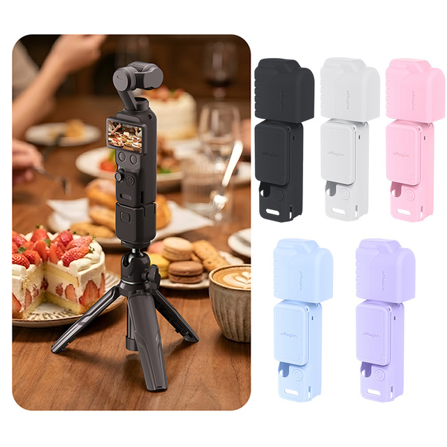 Pocket 4 Silicone Cover Protective Case Lens Protector Scratch-Resistant Sleeve Grip Cover for DJI Osmo Pocket 4 Accesssorise