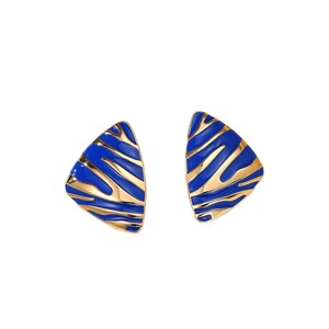 Geometric Triangle <b>Stud</b> <b>Earrings</b> Zinc Alloy Zebra Print Blue White <b>Black</b> Red Party Fashion <b>Earrings</b> - Product Image 5