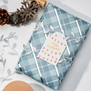 Custom Eco-Friendly Recyclable Plaid <b>Pattern</b> Metallized <b>Paper</b> Roll Double Side Coated PE Waterproof for Gift Craft Offset - Product Image 3