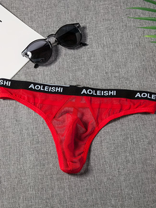 Sous-vêtements sexy pour hommes à taille basse en maille transparente, style fin et respirant, <span class=keywords><strong>string</strong></span> <span class=keywords><strong>invisible</strong></span> en forme de U - Product Image 5