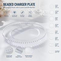 Assiettes de présentation en plastique PS transparent de qualité alimentaire, écologiques, perlées, pour mariages, fêtes et événements – Vente en gros